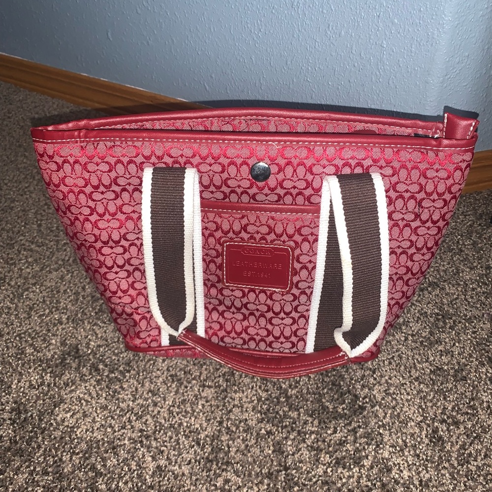 Red vintage authentic coach purse